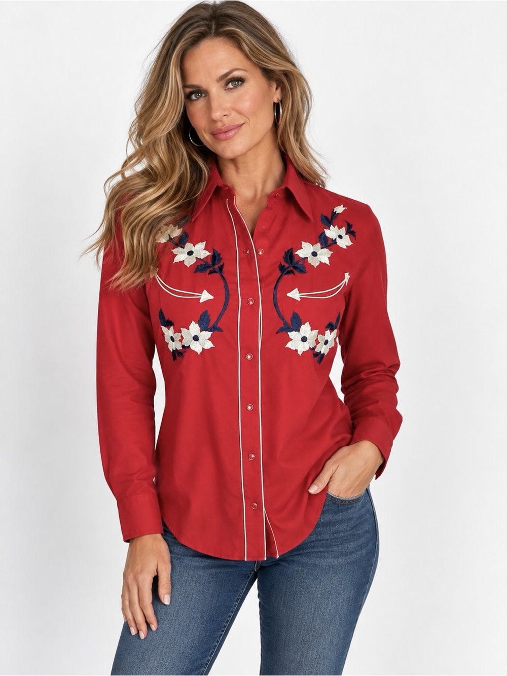 VINTAGE EMBROIDERED WESTERN RODEO SHIRT Small - Picture 3 of 10
